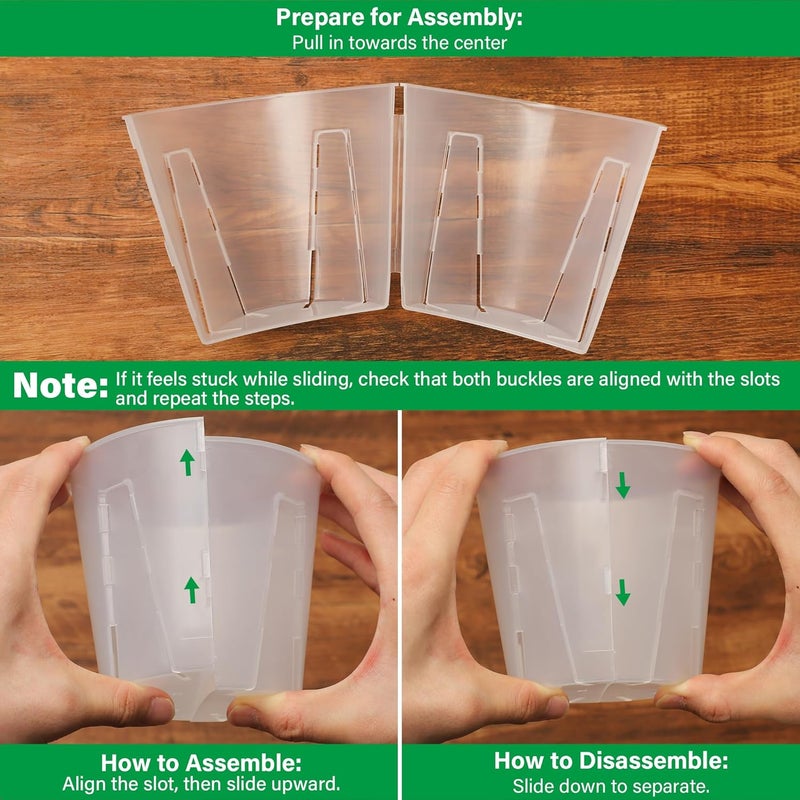 Bluepro 5 Inch Side-Open Orchid Pots 12 Pack, Clear Plastic Nursery Planters with Detachable Side Walls for Easy Repotting, Breathable Slotted Flower Pots with Drainage for Root Health - Image 5